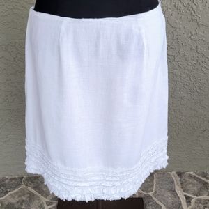 Tommy Bahama Lined White 100% Linen Skirt With Side Zipper.. Sz. 4